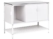 3 Piece Outdoor Kitchen Set with Sink MAENZA White Metal_1045086