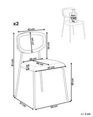 Esszimmerstuhl 2er Set MAYETTA Rattan Schwarz_931887