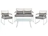Lounge Set mit Tisch 4-Sitzer POMONTE Metall Weiß