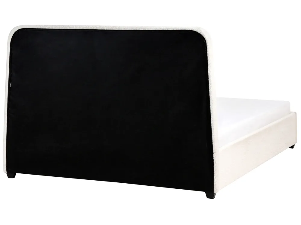 Bett mit Schubladen SARDENT Bouclé Cremeweiß 180 x 200 cm_1009203