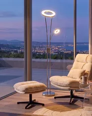 LED Floor Lamp KENNET  with Dimmer Metal Silver_1145477