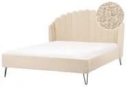 Bett mit Lattenrost Bouclé AMBILLOU 160 x 200 cm Beige_967543