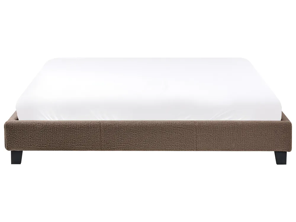 Bett ohne Kopfteil Bouclé ROANNE 180 x 200 cm Taupe_995511