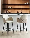 Set mit 2 Barstühlen AMITY Stoff Hellbeige