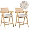 Set mit 2 Barstühlen AVA Holz Hellbraun / Beige