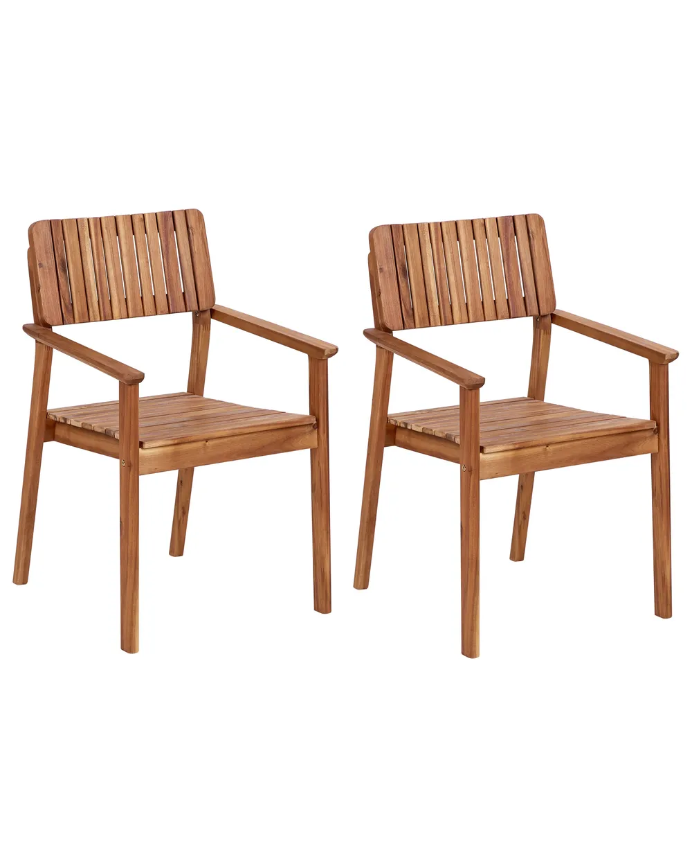 Gartenstuhl 2er Set AGELLO Akazienholz Braun