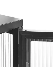 Sideboard mit Glastüren DEVON 115 cm Metall Schwarz_830329