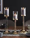 Kerzenständer ABBEVILLE 48 cm Glas Schwarz