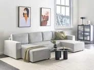 U-Shape Sofa Bed 4 Seater VATNE with Storage Fabric Grey_950573