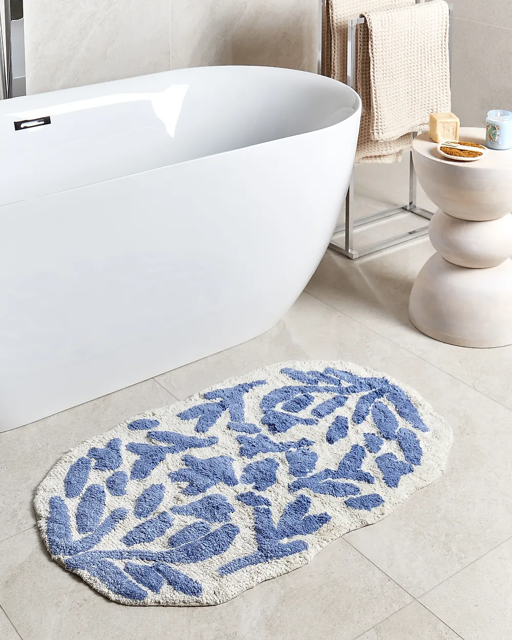 Badematte DERIK Blau 60 x 90 cm Baumwolle