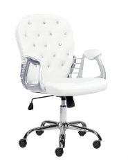 Desk Chair PRINCESS Faux Leather White_855623