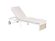 Sonnenliege mit Kissen VERDELLO mit Relaxfunktion Metall Beige_1078557