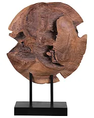 Figuur Vis PLAICE FISH Teakhout Bruin_758911