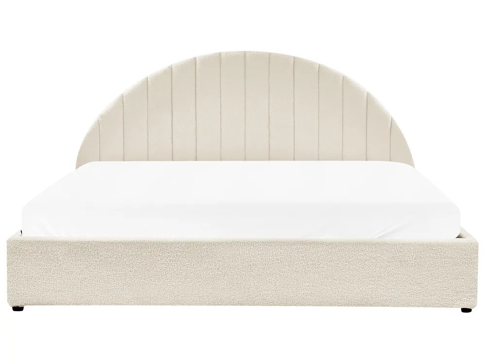 Bett mit Stauraum CHADENET Bouclé Cremeweiß 180 x 200 cm_942195