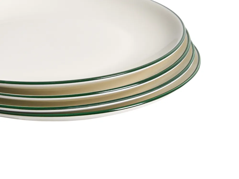 Tafelservice 12-teilig CUMIN Porzellan Cremeweiß / Grün_1061464