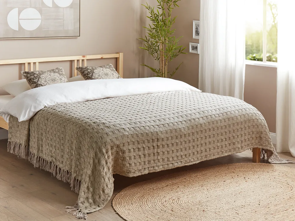 Tagesdecke BERE Baumwolle 220 x 240 cm Taupe