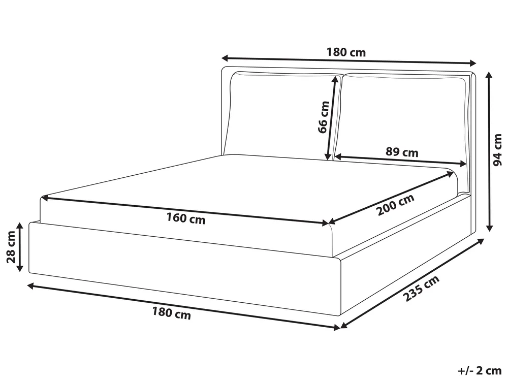 Bett mit Lattenrost Stoff BAJONNA 160 x 200 cm Dunkelgrün_1010746