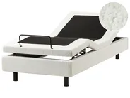 Verstellbares Bett ohne Kopfteil Bouclé DUKE 90 x 200 cm Cremeweiß_1011413