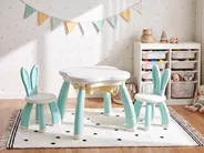 Kids Table with Chairs BUNYAN White/ Blue_1124336