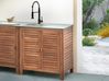 Outdoor-Küchenschrank mit Spüle BRUCOLI Braun / Schwarz Akazienholz