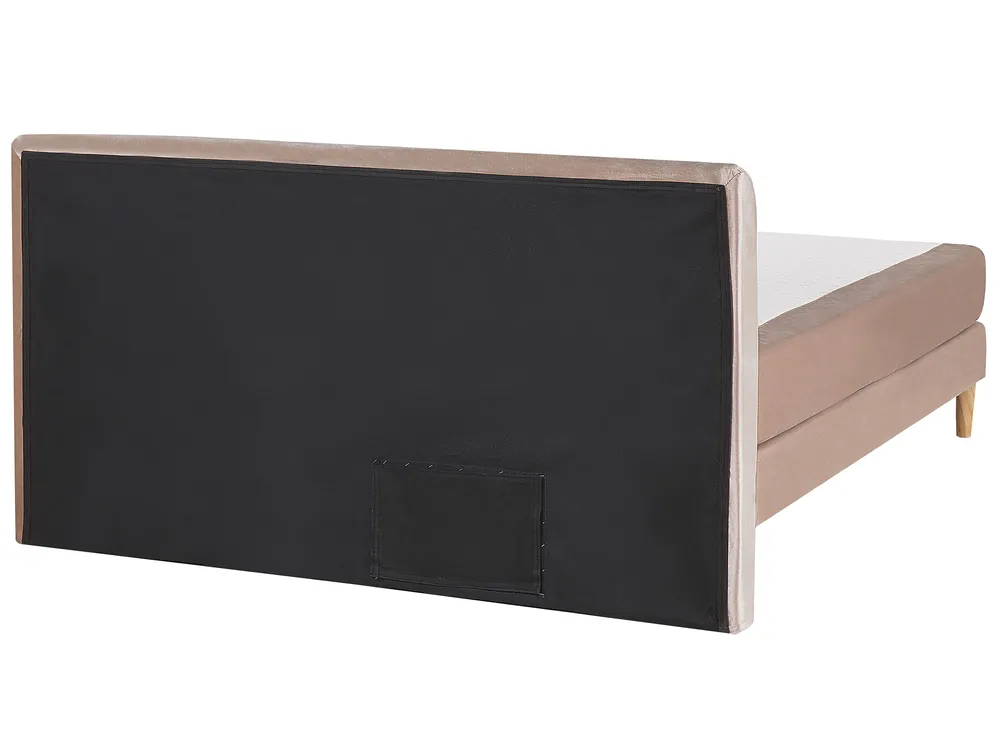 Divan Bed Velvet MARQUISE 160 x 200 cm (EU King Size) Beige_796653