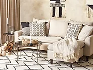 Throw Cushion MAYS 45 x 45 cm Cotton White Geometric Pattern_1184206