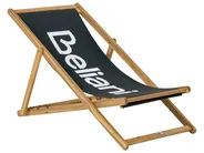 Folding Deck Chair ANZIO Acacia Wood Black_957700