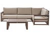 Garten Ecksofa mit Tisch 4-Sitzer TIMOR modular zertifiziertes Akazienholz Dunkelbraun linksseitig