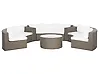 Lounge Set mit Tisch 9-Sitzer SEVERO Polyrattan Braun