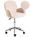Schreibtischstuhl PRIDDY Bouclé Hellbeige