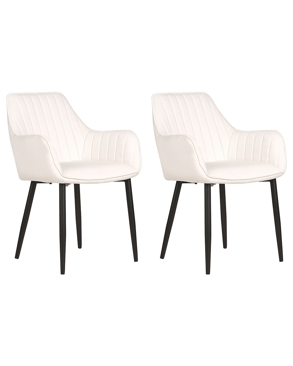 Set of 2 Dining Chairs WELLSTON Velvet Off-White