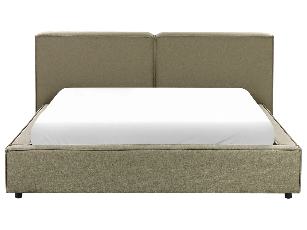 Bett mit Lattenrost Stoff LINARDS 160 x 200 cm Olivgrün_949263