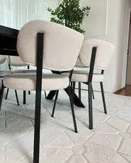 Esszimmerstuhl 2er Set BRONTE Stoff Hellbeige_1031451