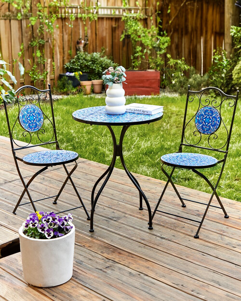 Lot de 2 chaises de jardin CIGLIANO Métal Noir