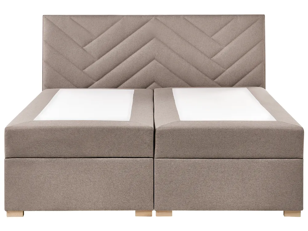 Boxspringbett mit Stauraum ESQUIRE Stoff Taupe 180 x 200 cm_1016269