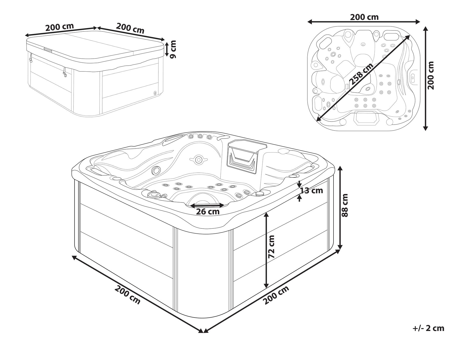 Outdoor Hot Tub with LED LASTARRIA White_818699