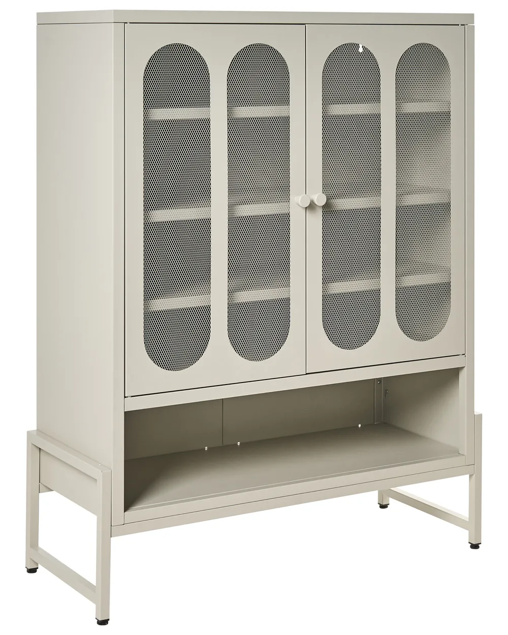 Sideboard mit 2 Türen SOLETTA Metall Hellbeige