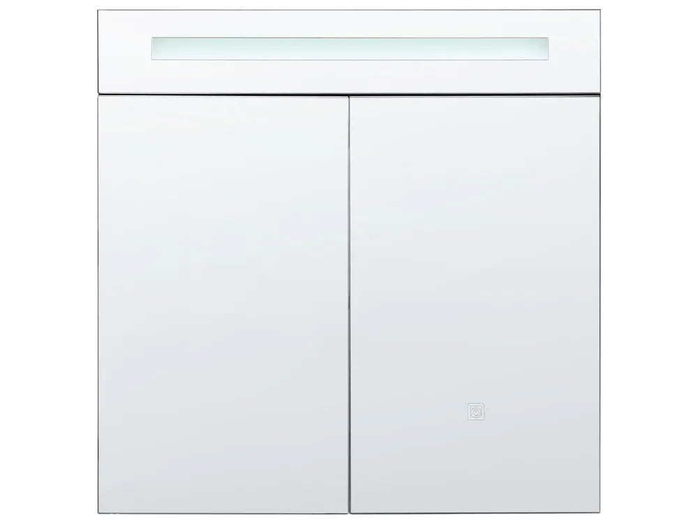 Bad-Spiegelschrank LED JARAMILLO 60 cm 60 cm Schwarz_905825