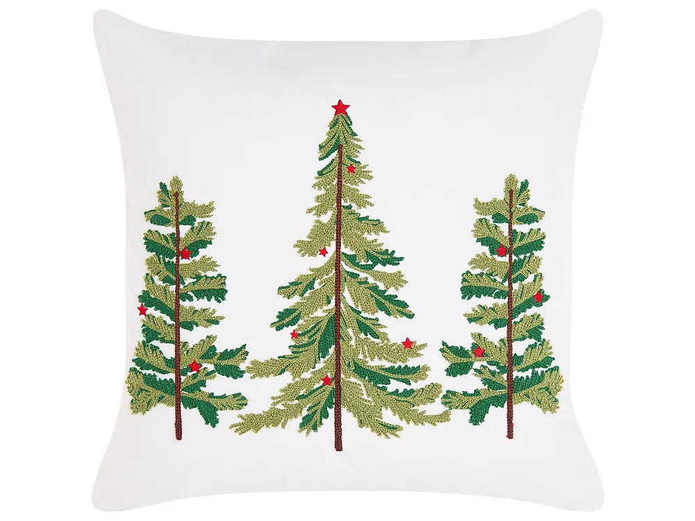Lot de 3 coussins décoratifs ZIVEN 30 x 50 cm 45 x 45 cm Blanc Motif de Noël_1164560