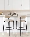 Set mit 2 Barstühlen ALLISON Bouclé Hellbeige