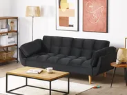 Sofa Bed 3 Seater ASBY Velvet Black_788047