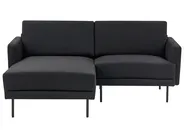 Ecksofa 2-Sitzer BREDA Stoff Schwarz rechtsseitig_946098