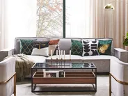 Couchtisch WACO mit Stauraum Sicherheitsglas Schwarz_836344