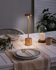 Kabellose LED Tischlampe LIZANDRO mit Dimmer Metall Gold_940375