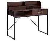 Pisalna miza za domačo pisarno z nadgradnjo ZYRA 110 cm 50 cm Temno rjava barva_1191625