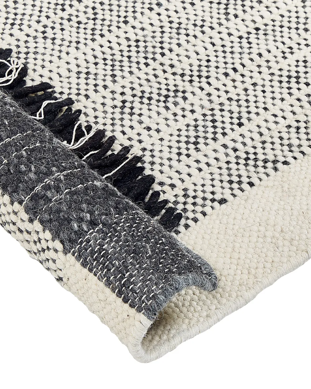 Teppich KETENLI Weiß 80 x 150 cm Wolle_847442