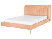 Bett mit Lattenrost Samtstoff MARVILLE 160 x 200 cm Pfirsichrosa_773425