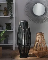 Laterne TAHITI 84 cm Bambus Schwarz_734287