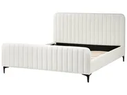 Bett mit Lattenrost Bouclé LUNAN 160 x 200 cm Cremeweiß_960767