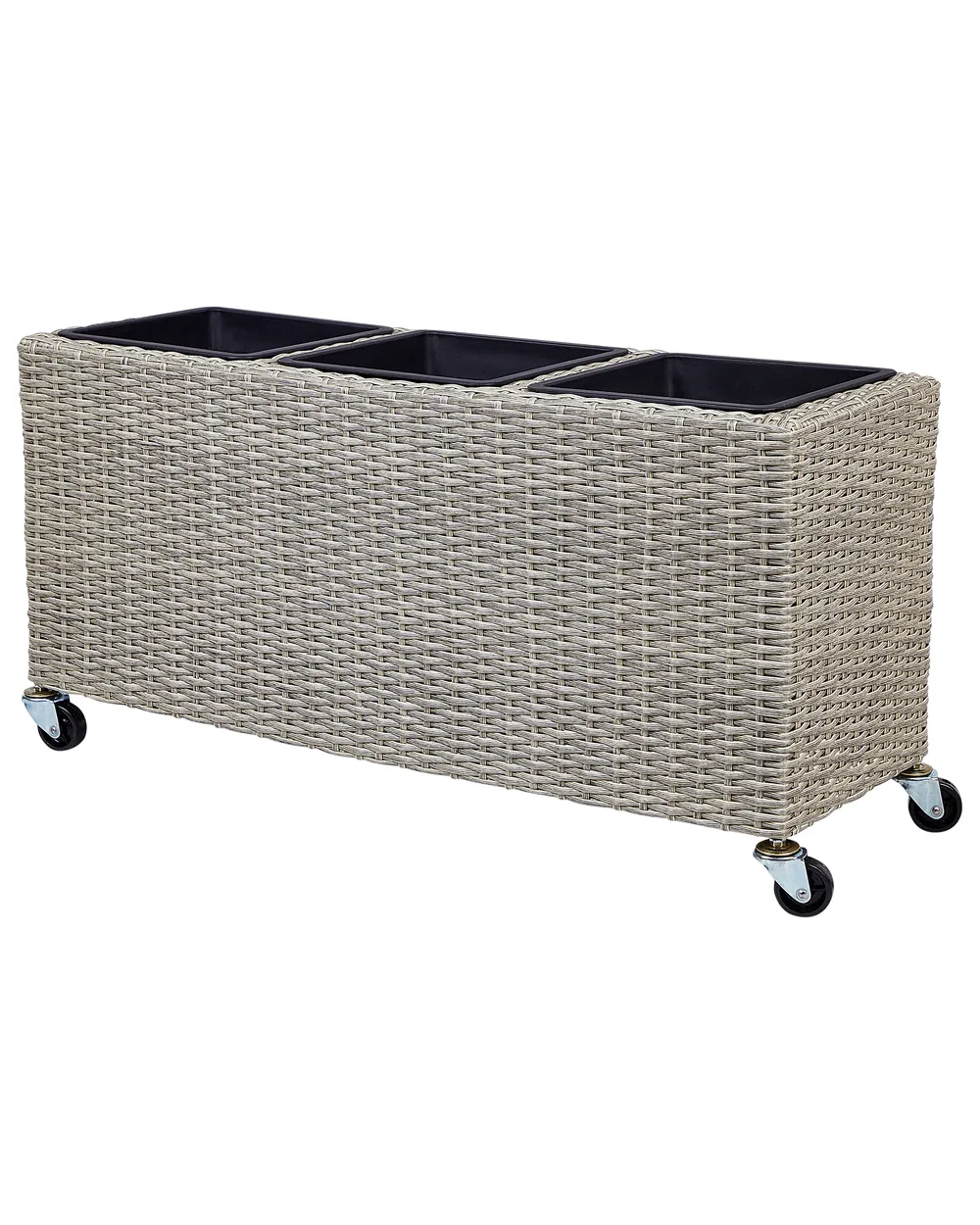 Blumenkübel BELLIS 82 cm Polyrattan Hellbraun_914406